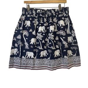 Loft linen blend  Elephant Print Skirt mp